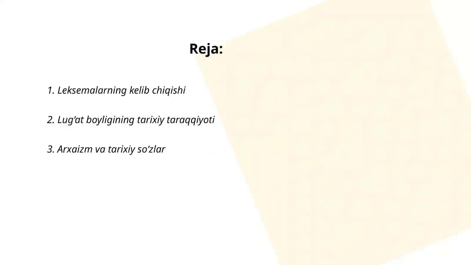 Leksemalarning tarixiy taraqqiyoti 2