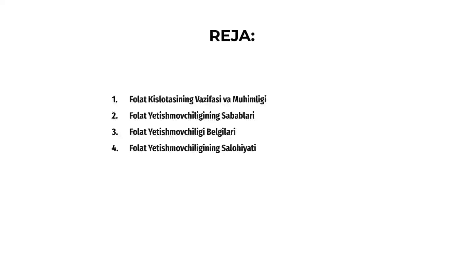 Folat kislotasining yetishmovchiligi 2