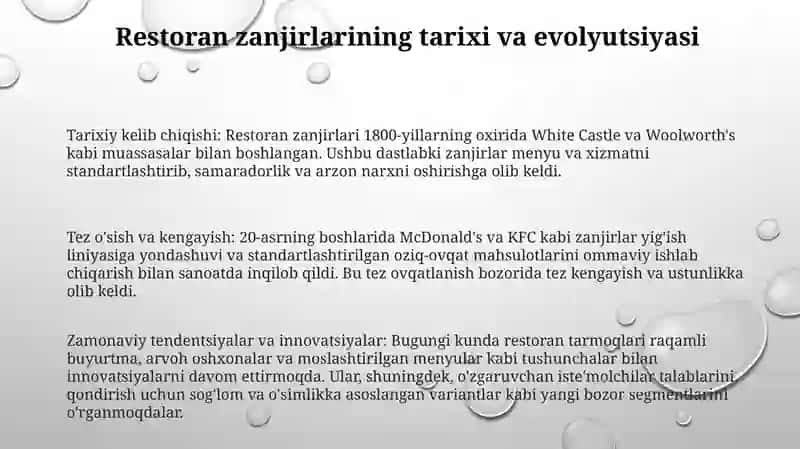 Restoran zanjirlari 2