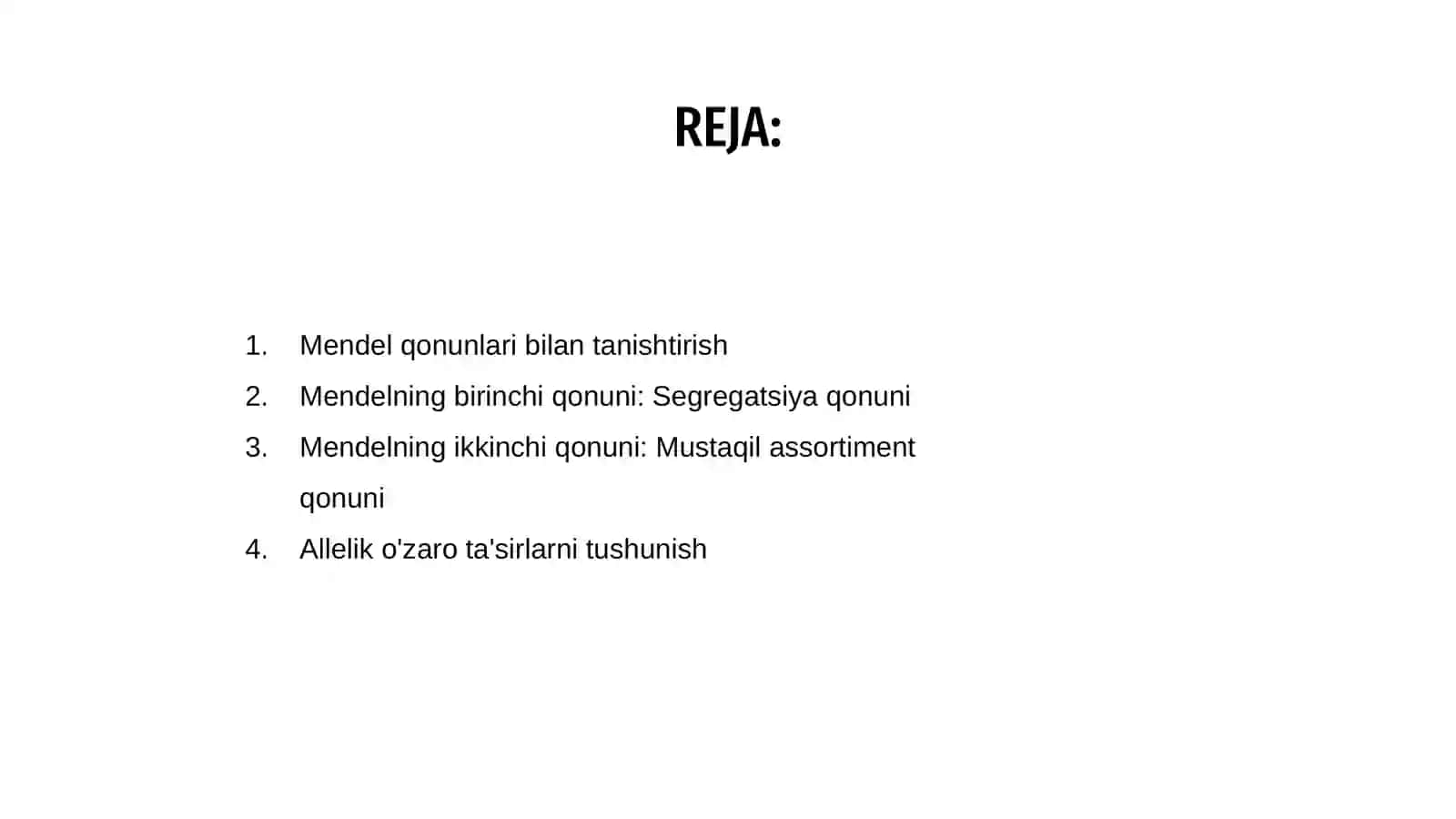 Allel genlarning o’zaro tasiri 2