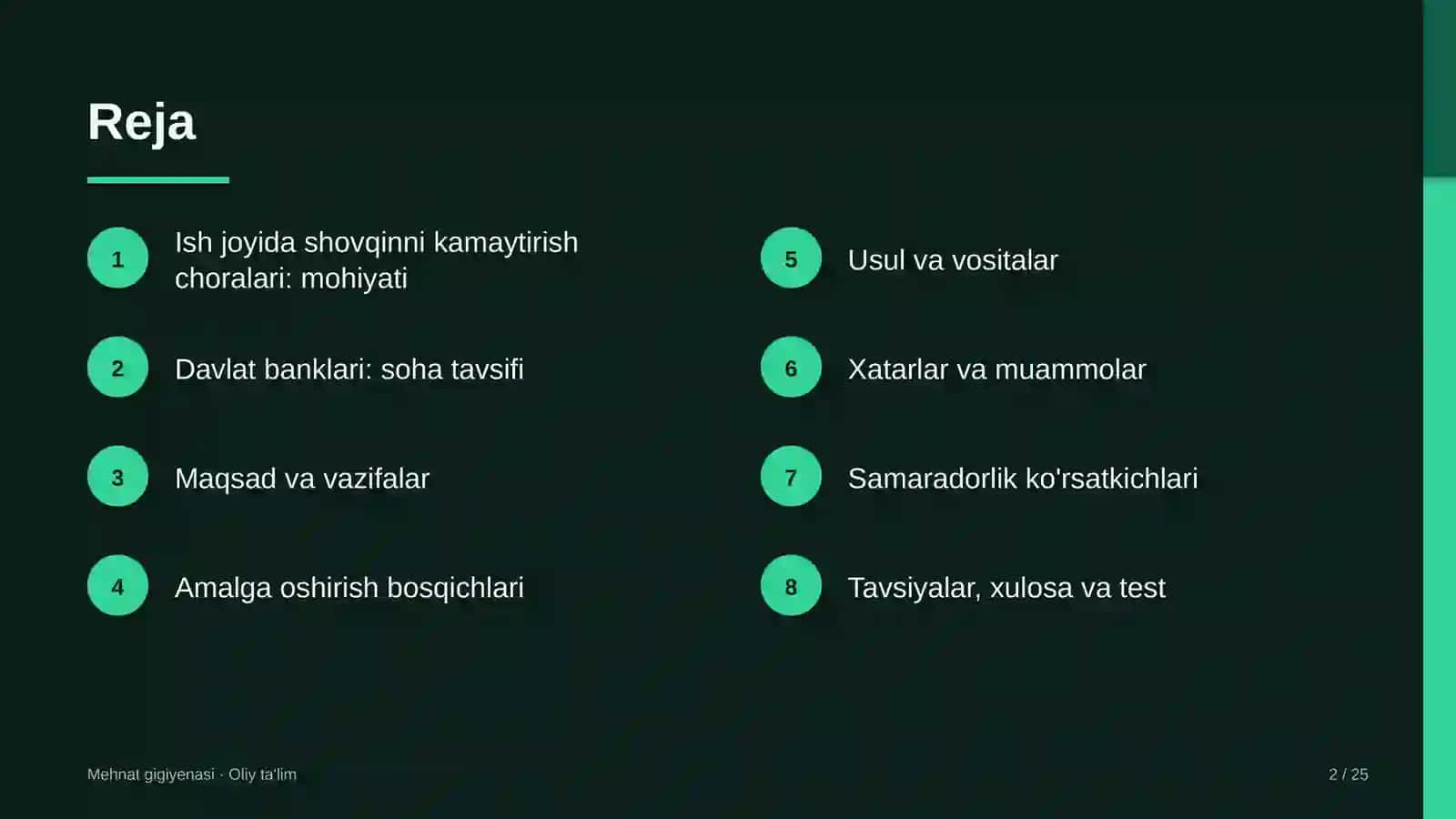 Davlat banklarida ish joyida shovqinni kamaytirish choralari 2