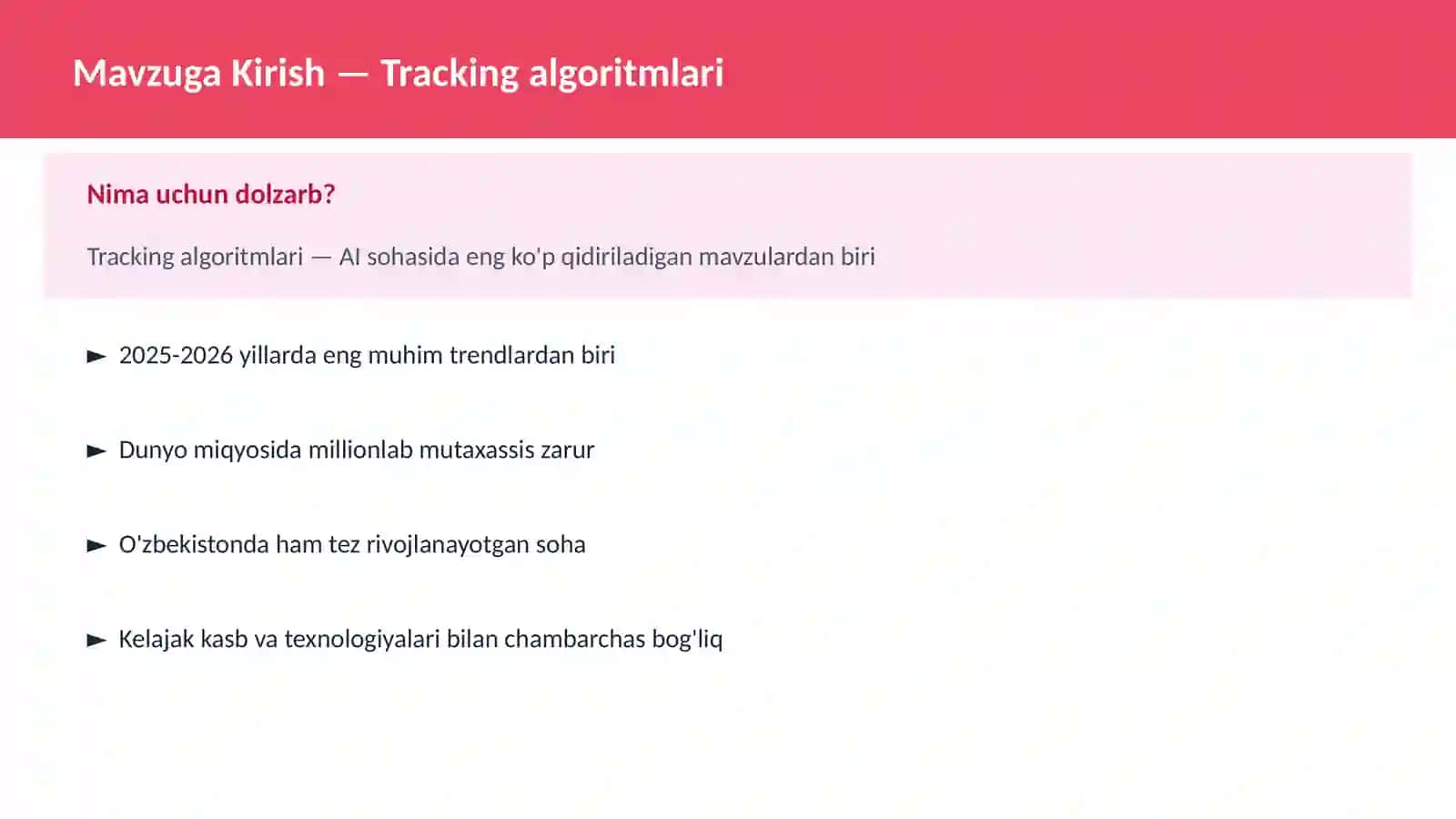 Tracking algoritmlari 2