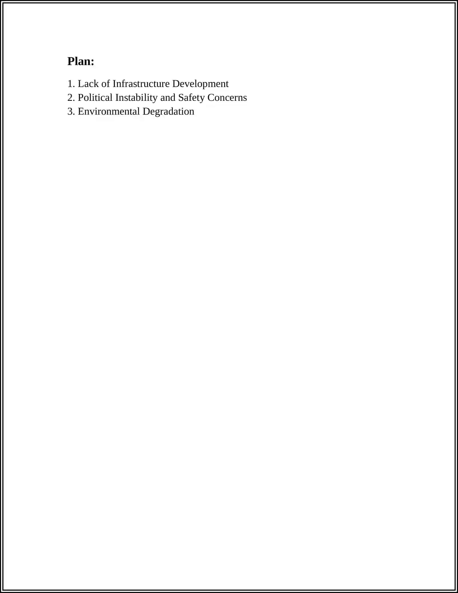 Lack of Infrastructure Development 2