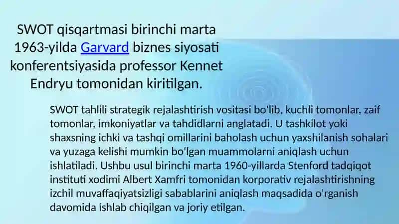 SWOT tahlili 2
