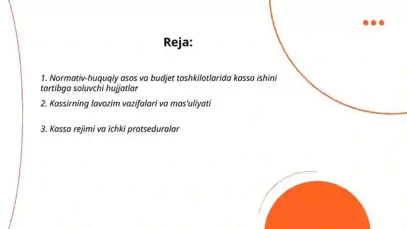 Budjet tashkilotlarida kassa ishini tashkil etish tartibi 2