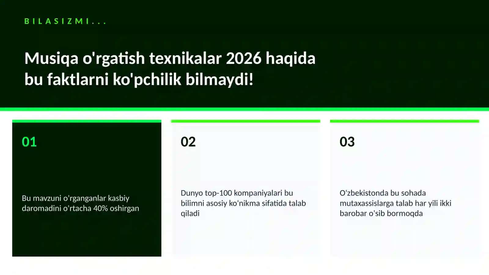 Musiqa o'rgatish texnikalar 2026 2