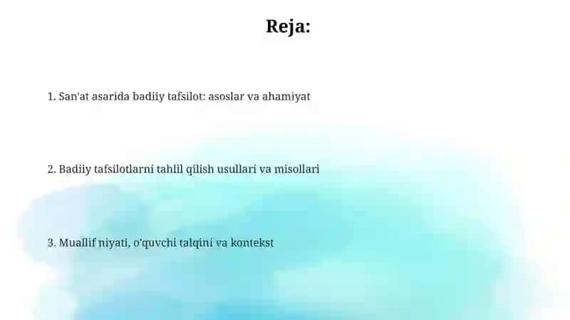 Badiiy asarda detal 2