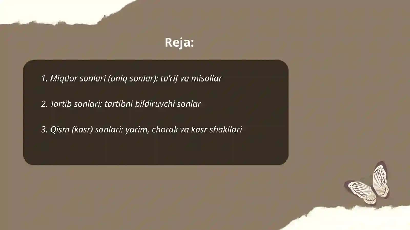 Miqdor sonlari (aniq sonlar) 2