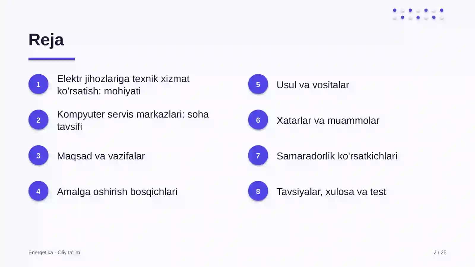 Kompyuter servis markazlarida elektr jihozlariga texnik xizmat ko'rsatish 2