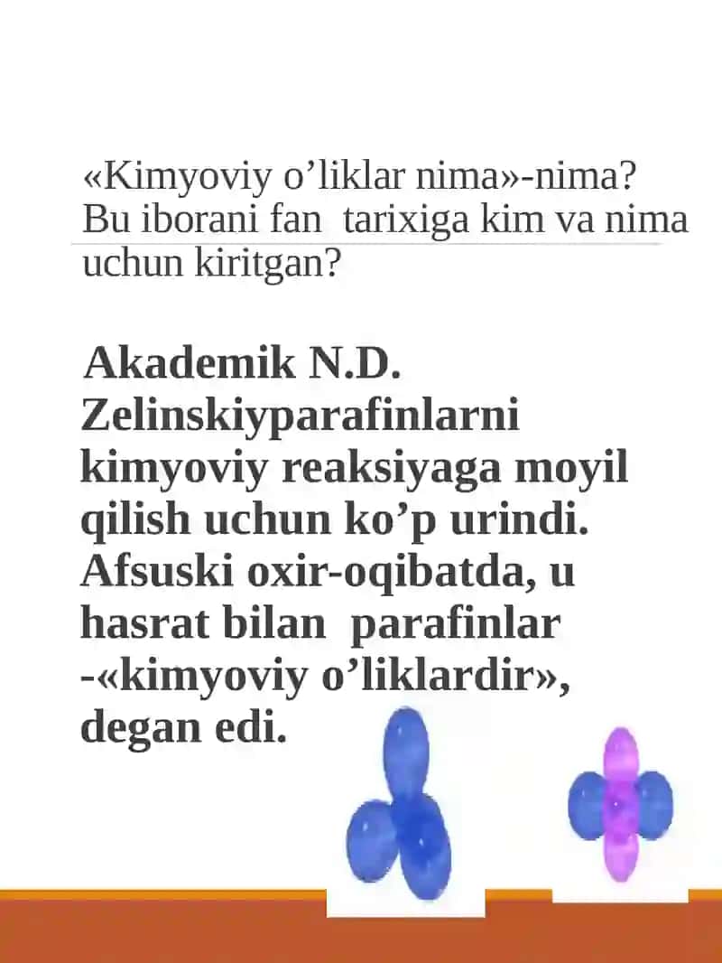 To’yingan uglevodorodlar (Alkanlar) 2