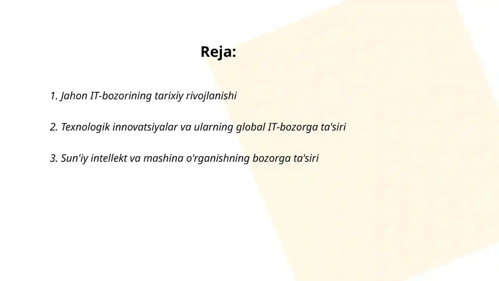 Jahon IT -bozorining ivojlanishi 2