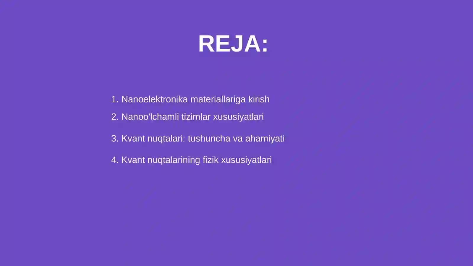 Nanoelektronika materiallari. Kvant nuqtalari 2