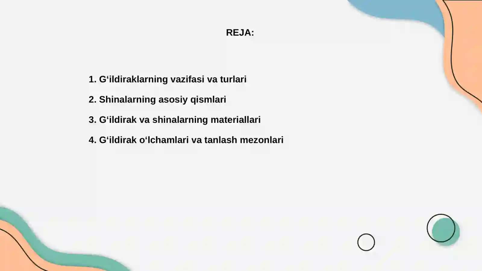 G‘ildirak va shinalar 2