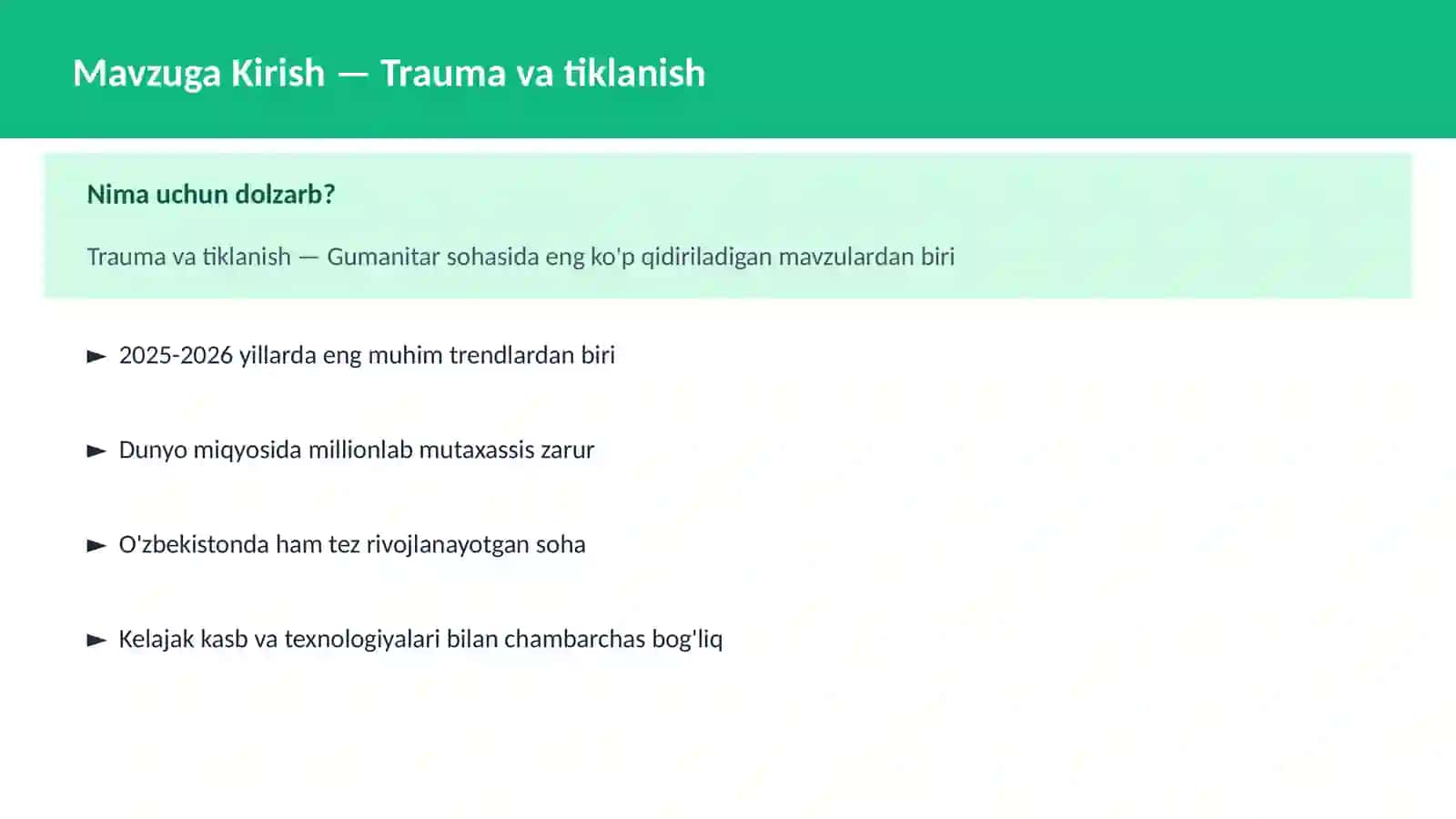 Trauma va tiklanish 2
