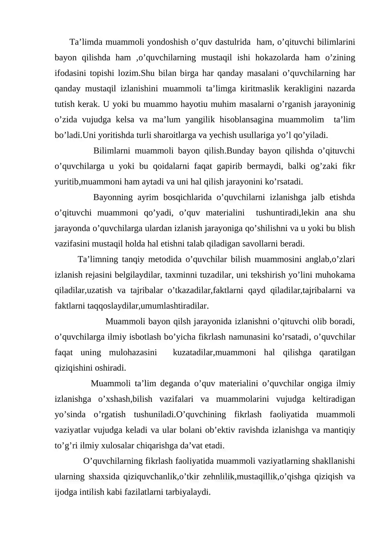Adabiyot o’qitishda muammoli ta’limning ahamiyati. 2