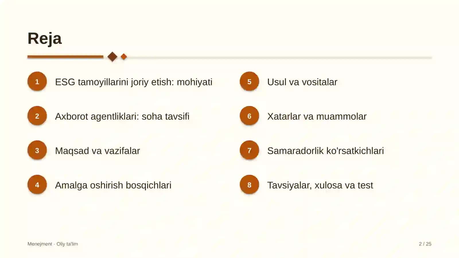 ESG tamoyillarini joriy etish 2