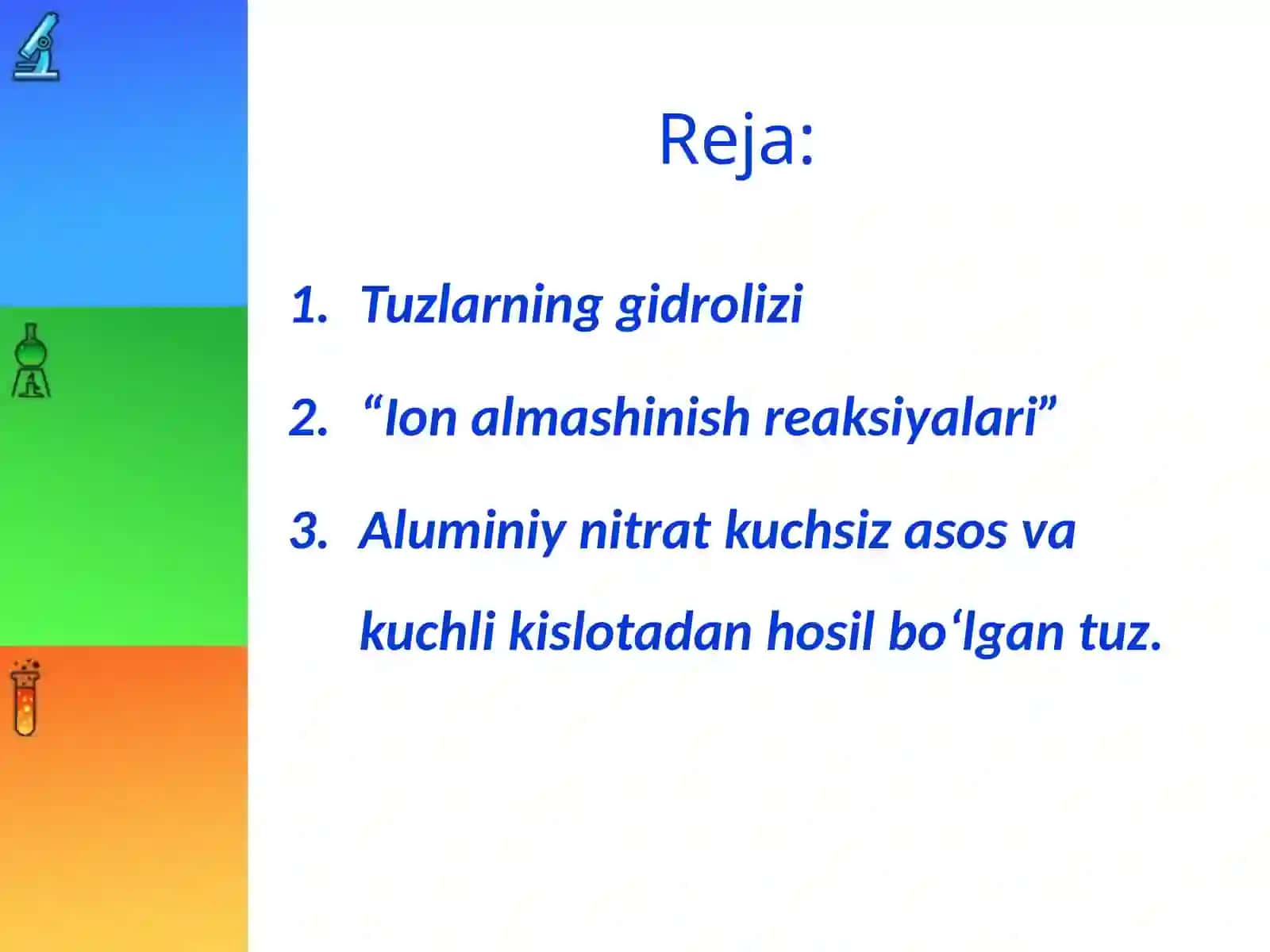 Tuzlarning gidrolizi 2
