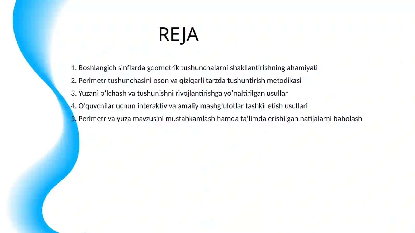 BOSHLANGICH SINFLARDA PERIMETR VA YUZA TUSHUNCHALARINI O’RGATISH METODIKASI 2