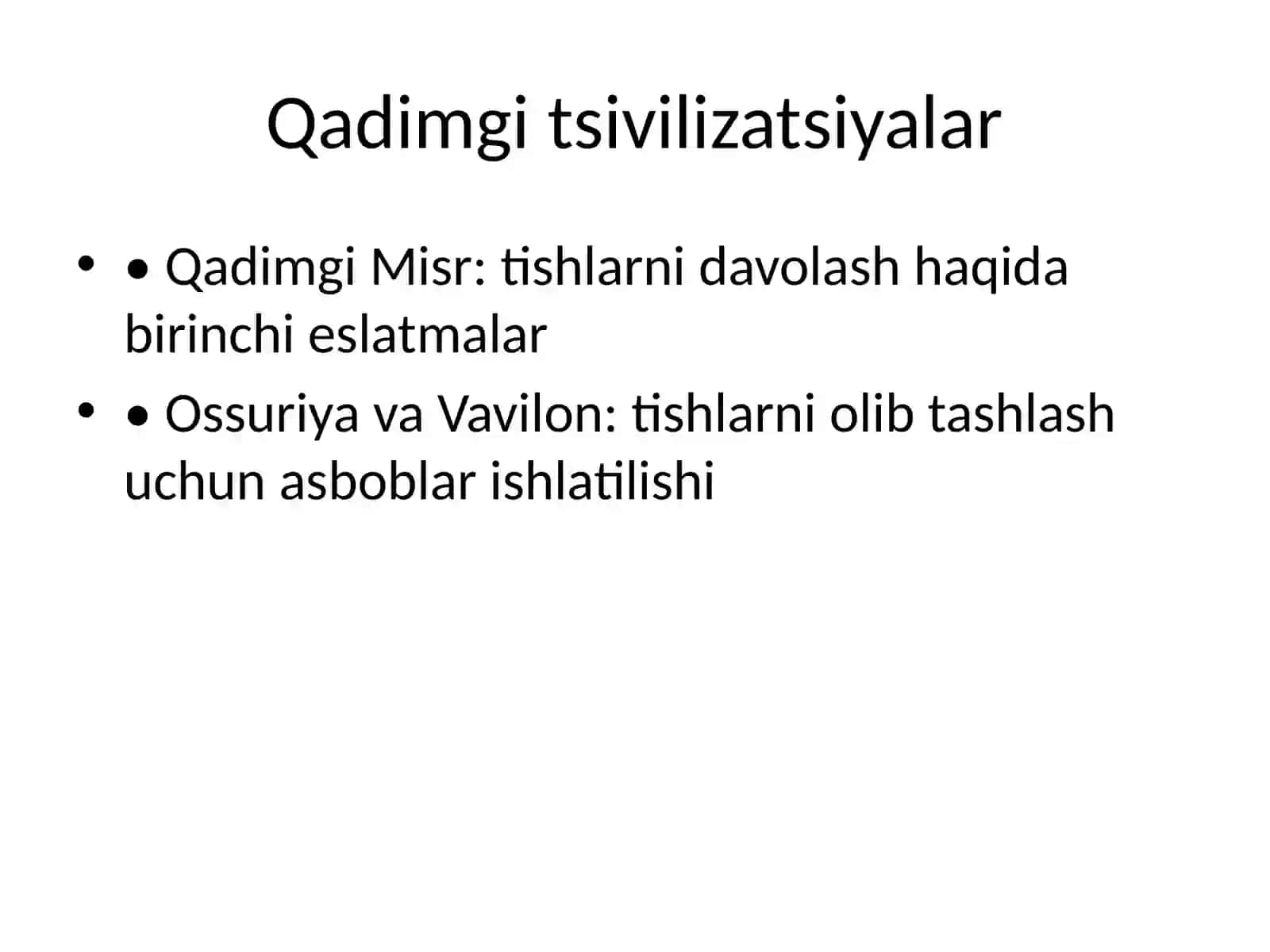 Stomatologiya tarixi 2