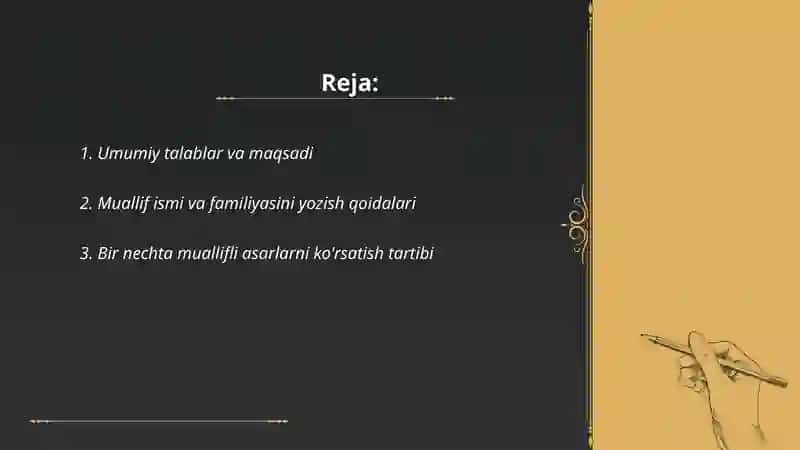 Biblografik ro’yxatni tuzish qoidalari 2