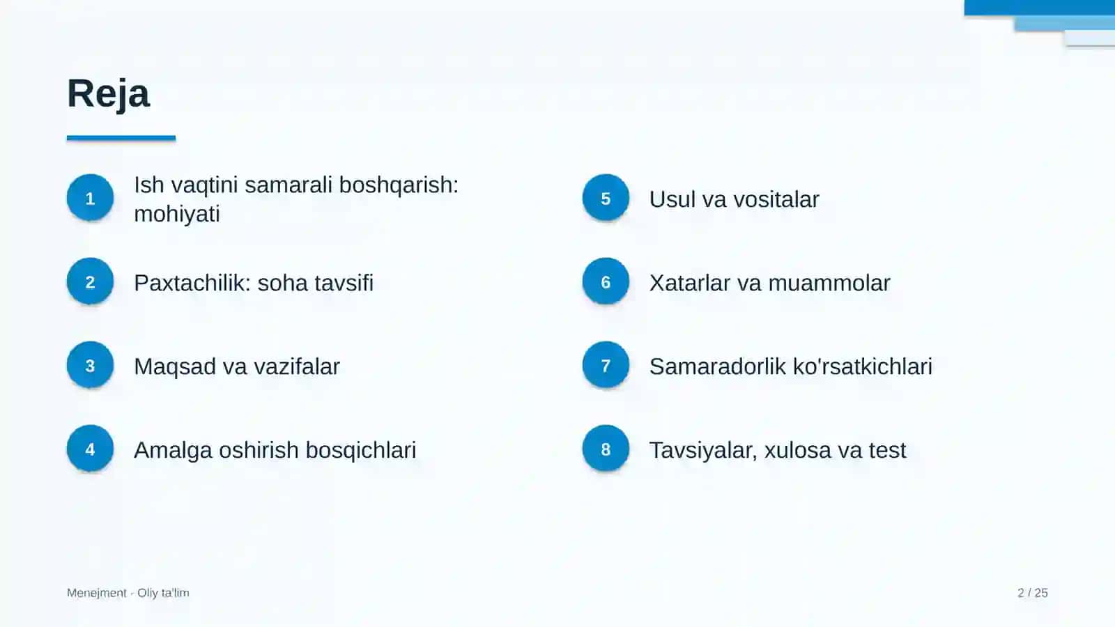 Paxtachilikda ish vaqtini samarali boshqarish 2