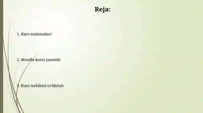 Kurs yaratish va uni sozlash 2