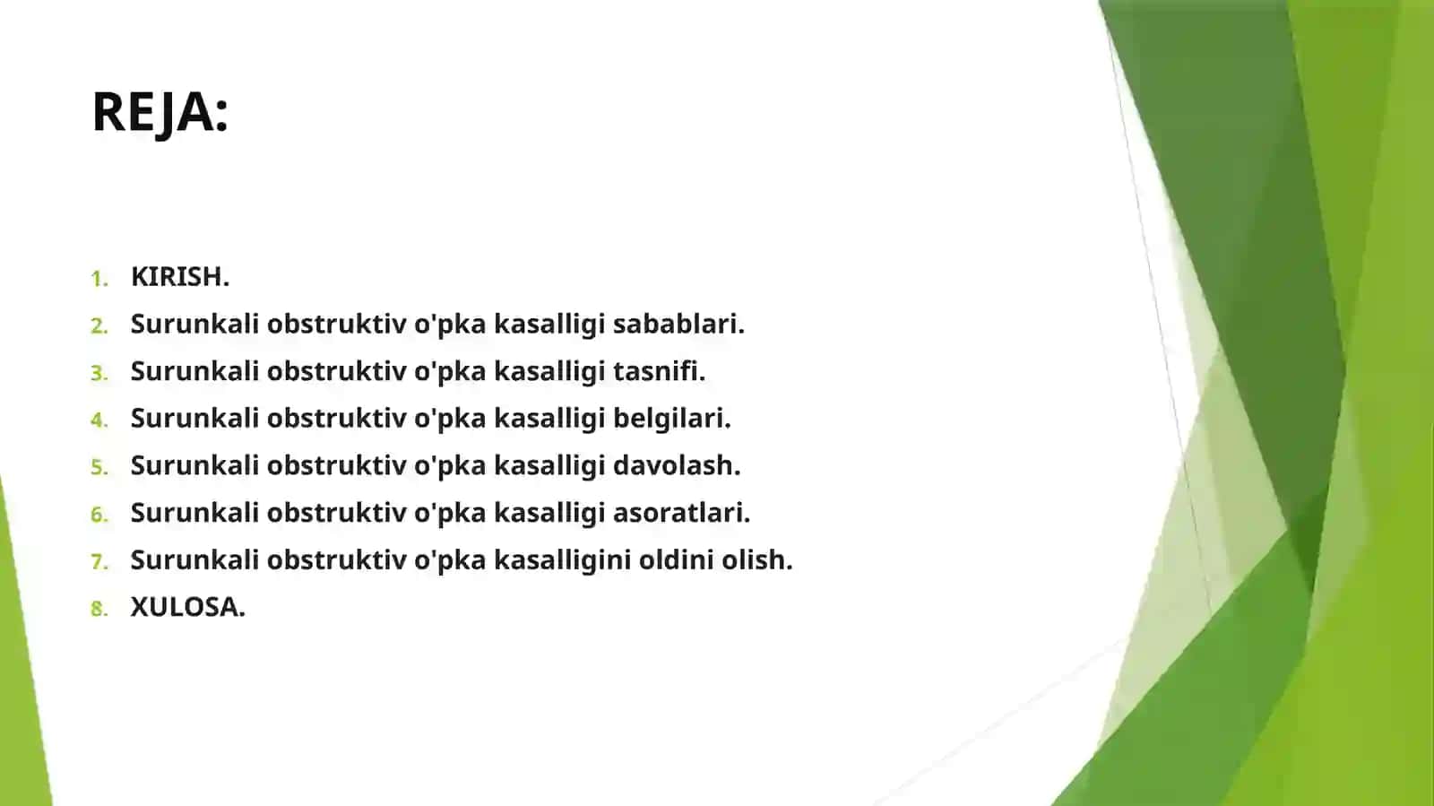 Surunkali obstruktiv o'pka kasalligi 2