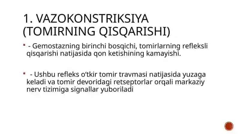 Gemostaz bosqichlari 2