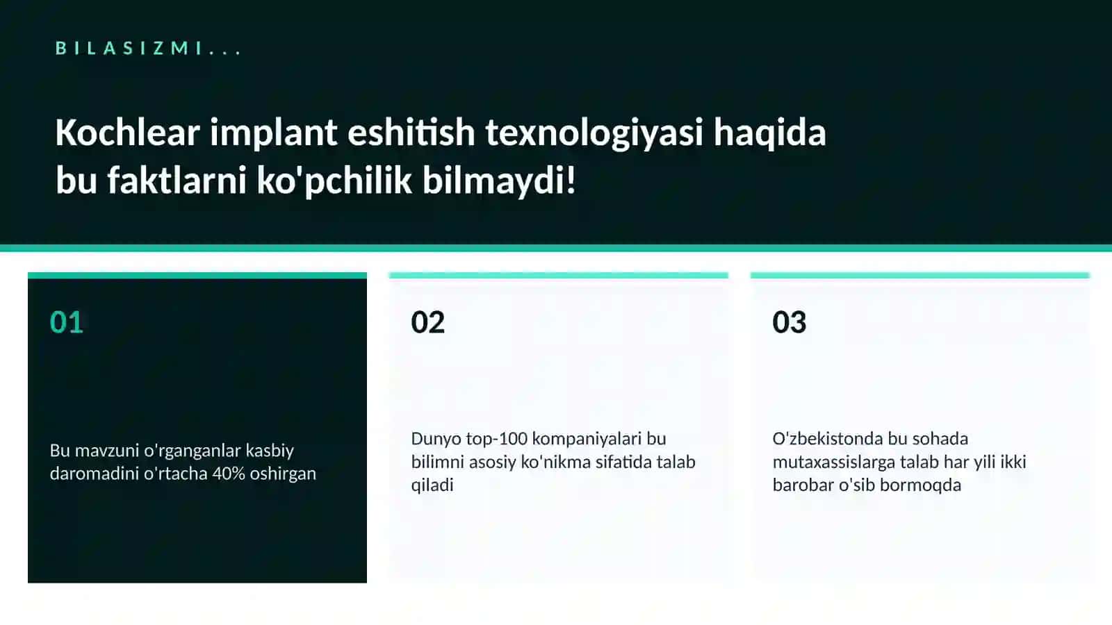 KOCHLEAR IMPLANT ESHITISH TEXNOLOGIYASI 2