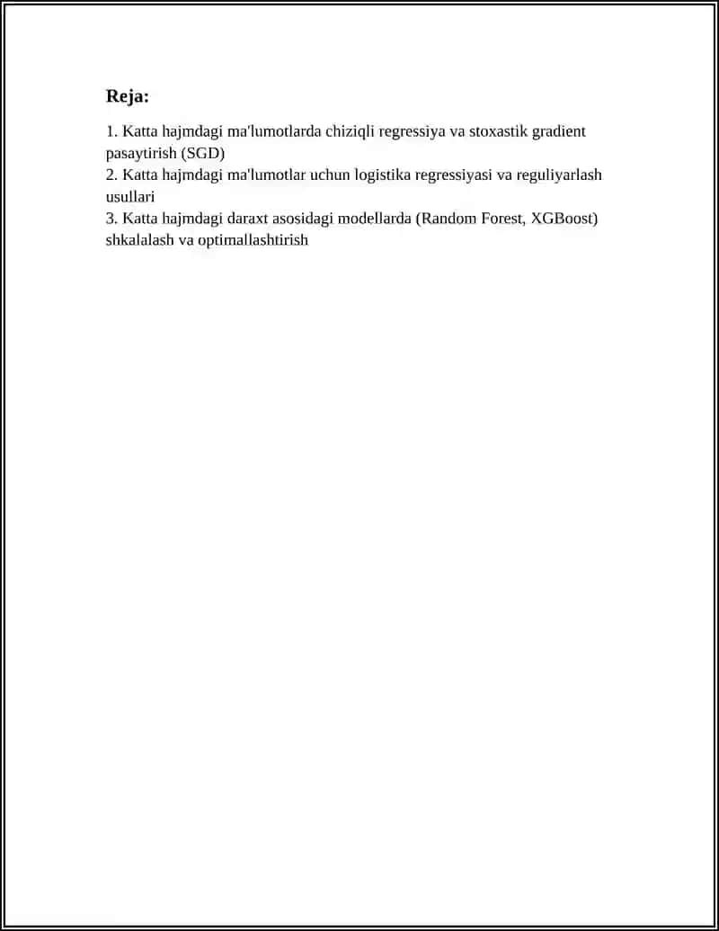 SUPERVISED LEARNING MODELLARI (REGRESSION VA CLASSIFICATION) 2