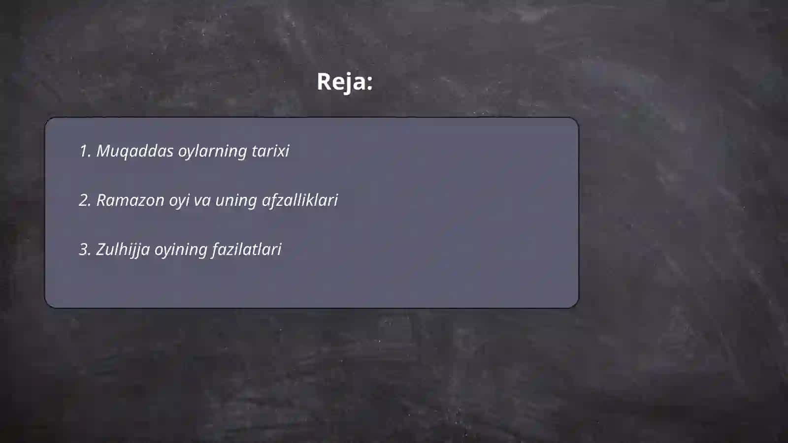 Muqaddas oylar va mustajob duolar 2