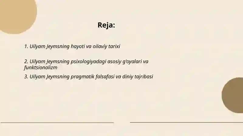 Uilyam Jeyms biografiyasi 2