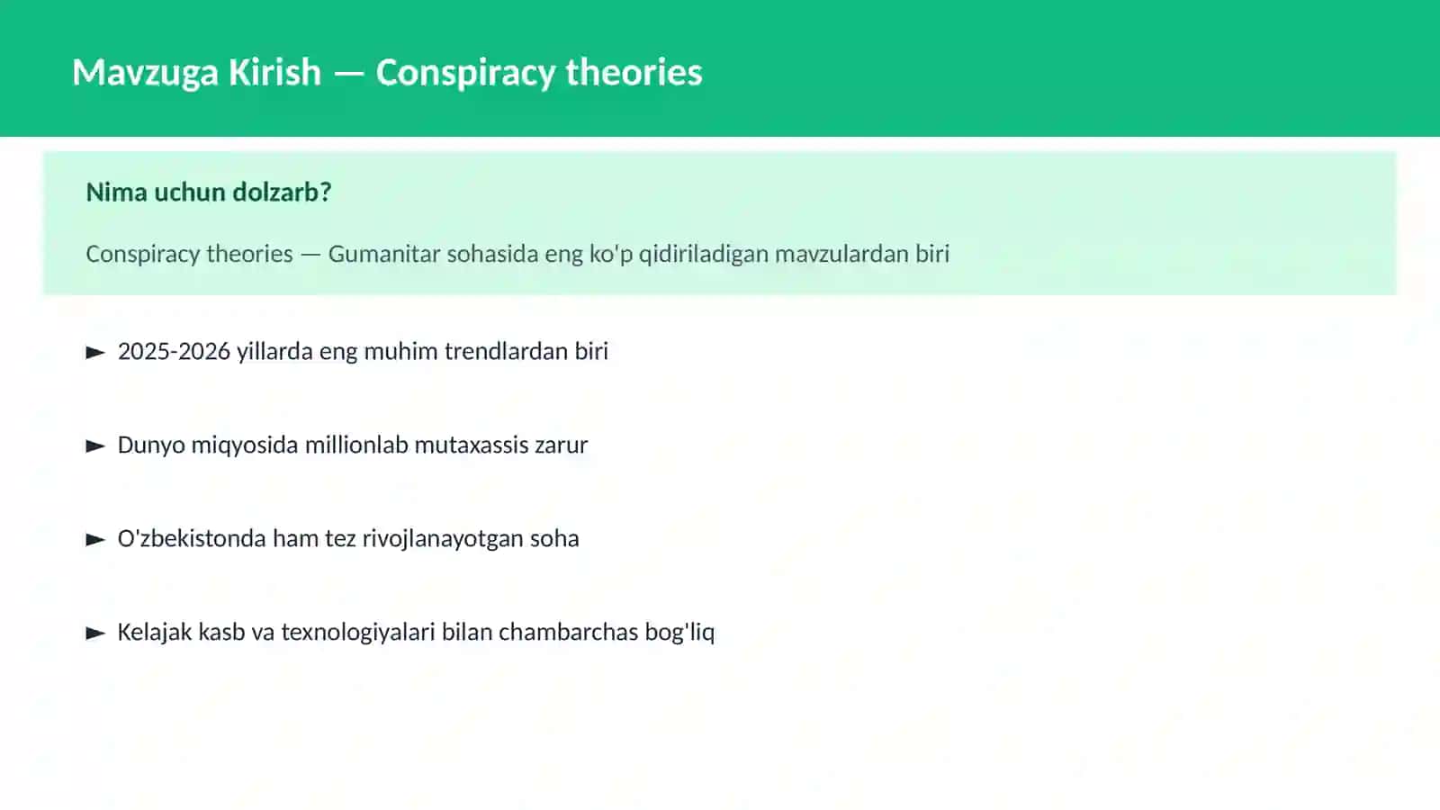 Conspiracy theories 2