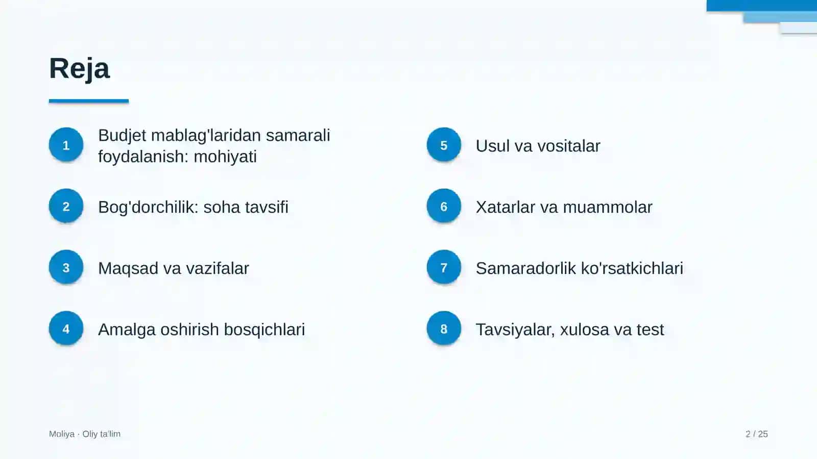 Bog'dorchilikda budjet mablag'laridan samarali foydalanish 2