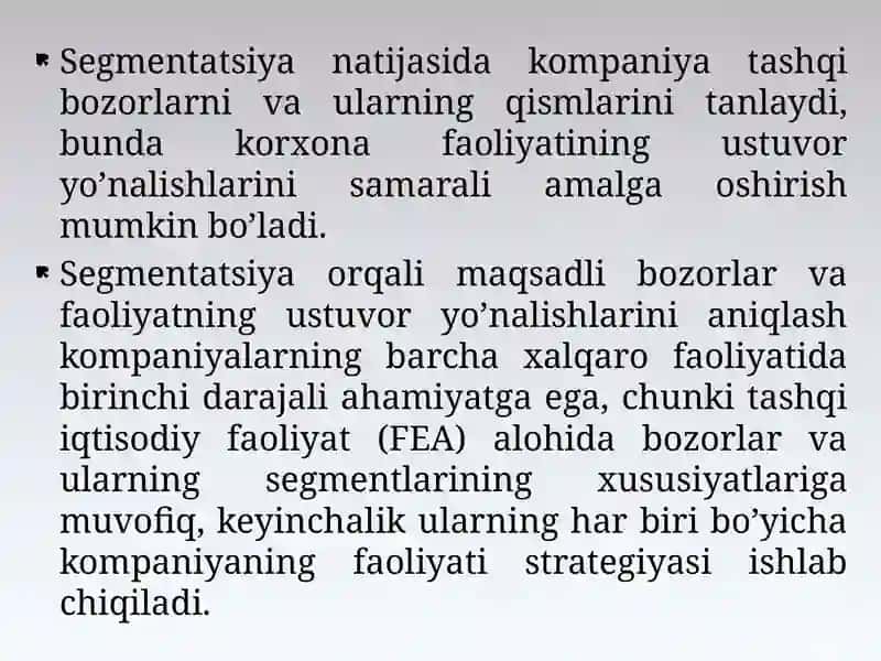 Bozor segmentatsiyasi 2