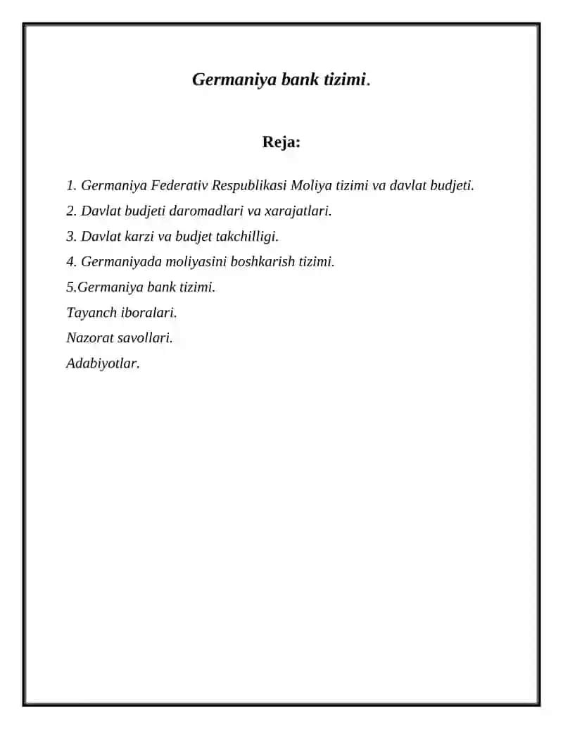 Germaniya Bank Tizimi 2