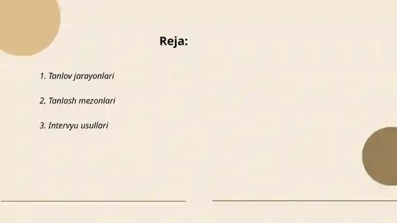 Tanlov jarayonlari 2