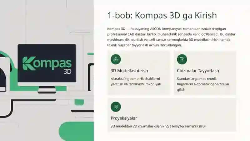 Kompas 3D Tizimida Proyeksiyalar Bilan Ishlash 2