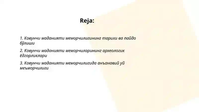 Ковунчи маданияти меморчилиги 2