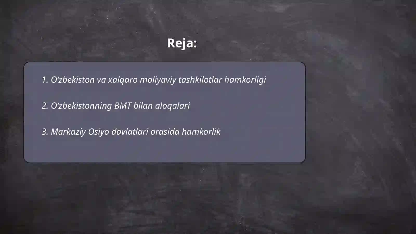 Oʻzbekiston va jahon hamjamiyati 2017-2024-yillarda 2