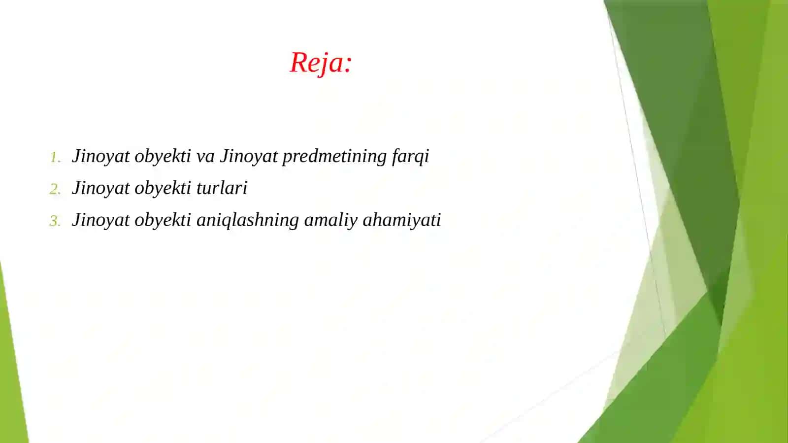 Jinoyatning obyekti 2