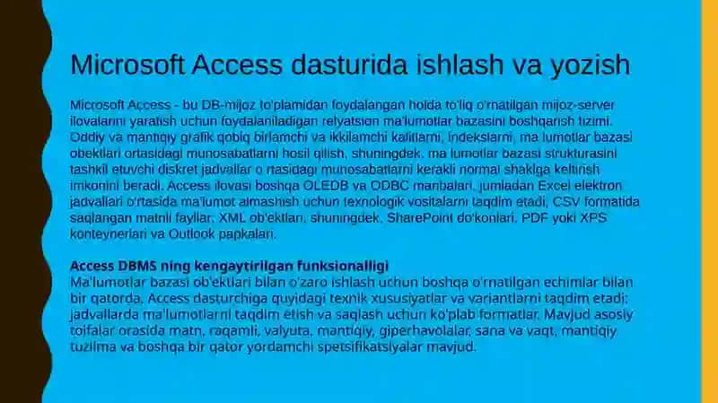 Microsoft Access 2