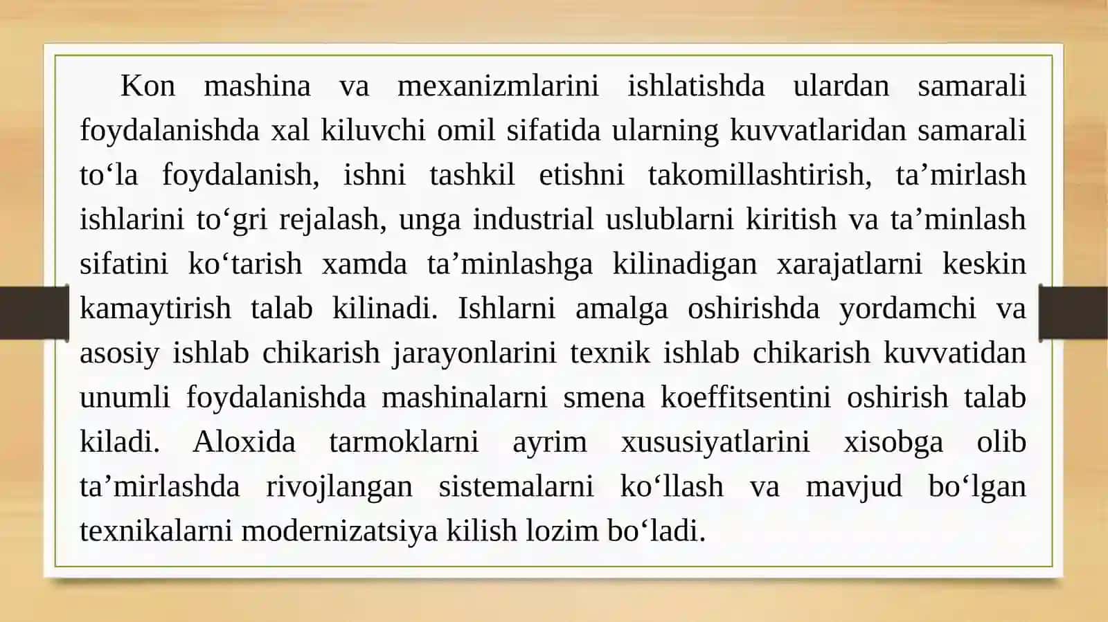 Kirish. Konchilik mashina va mexanizmlarni ishlatish va ta’mirlash to‘g‘risida umumiy ma’lumotlar 2
