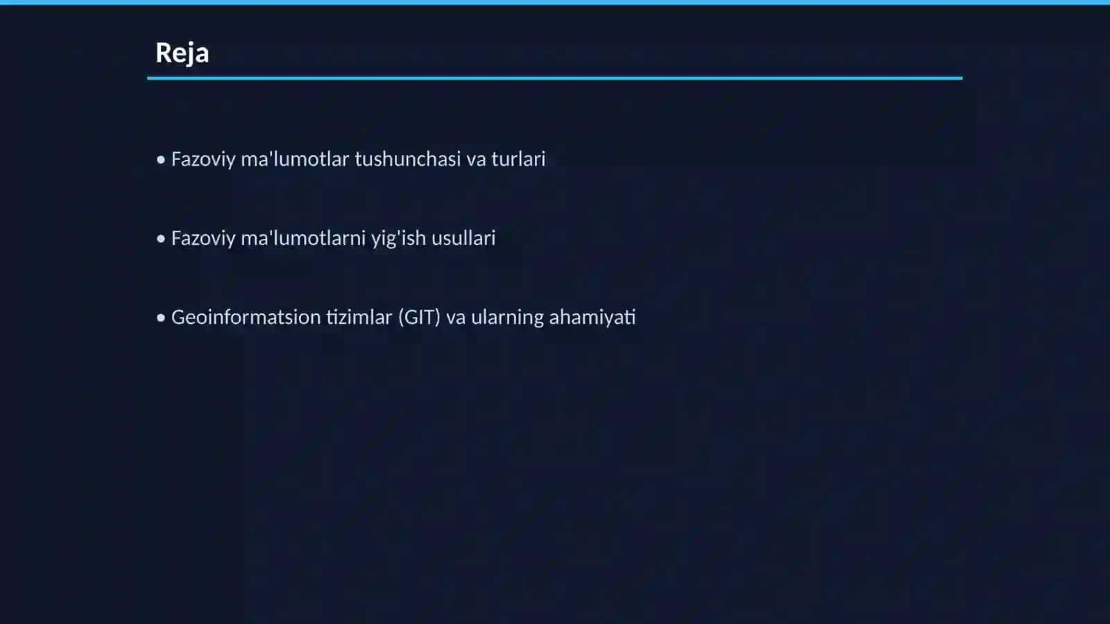Fazoviy ma'lumotlarni yig'ish va tahlil qilish usullari 2