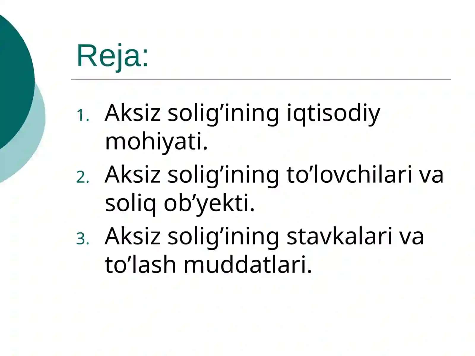 Aksiz solig’i 2