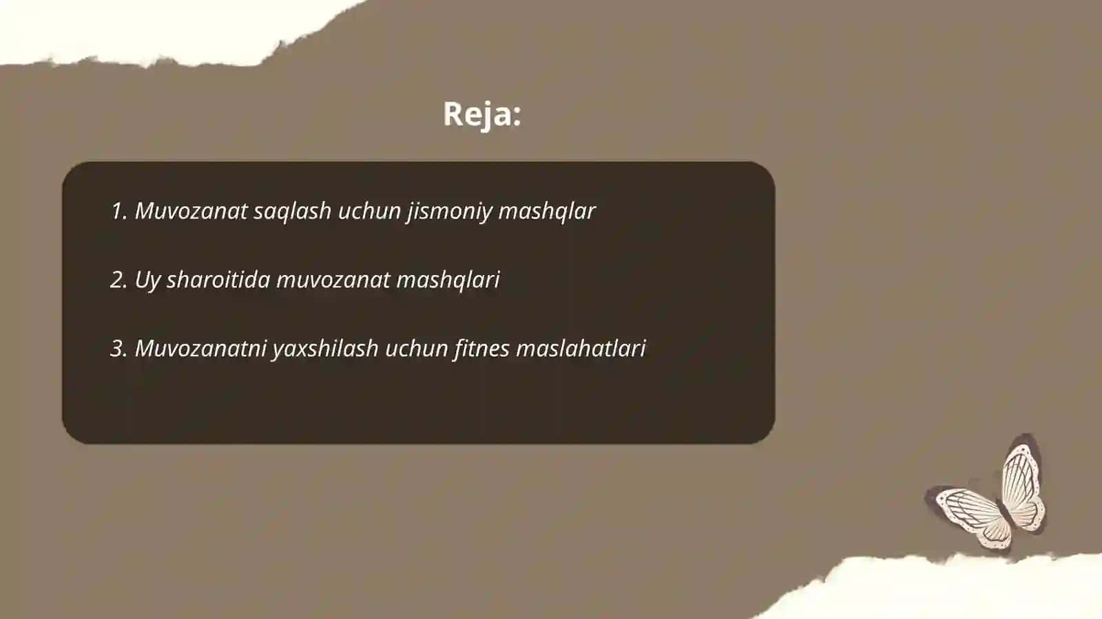 Muvozanat saqlash mashqlarini bajarish 2