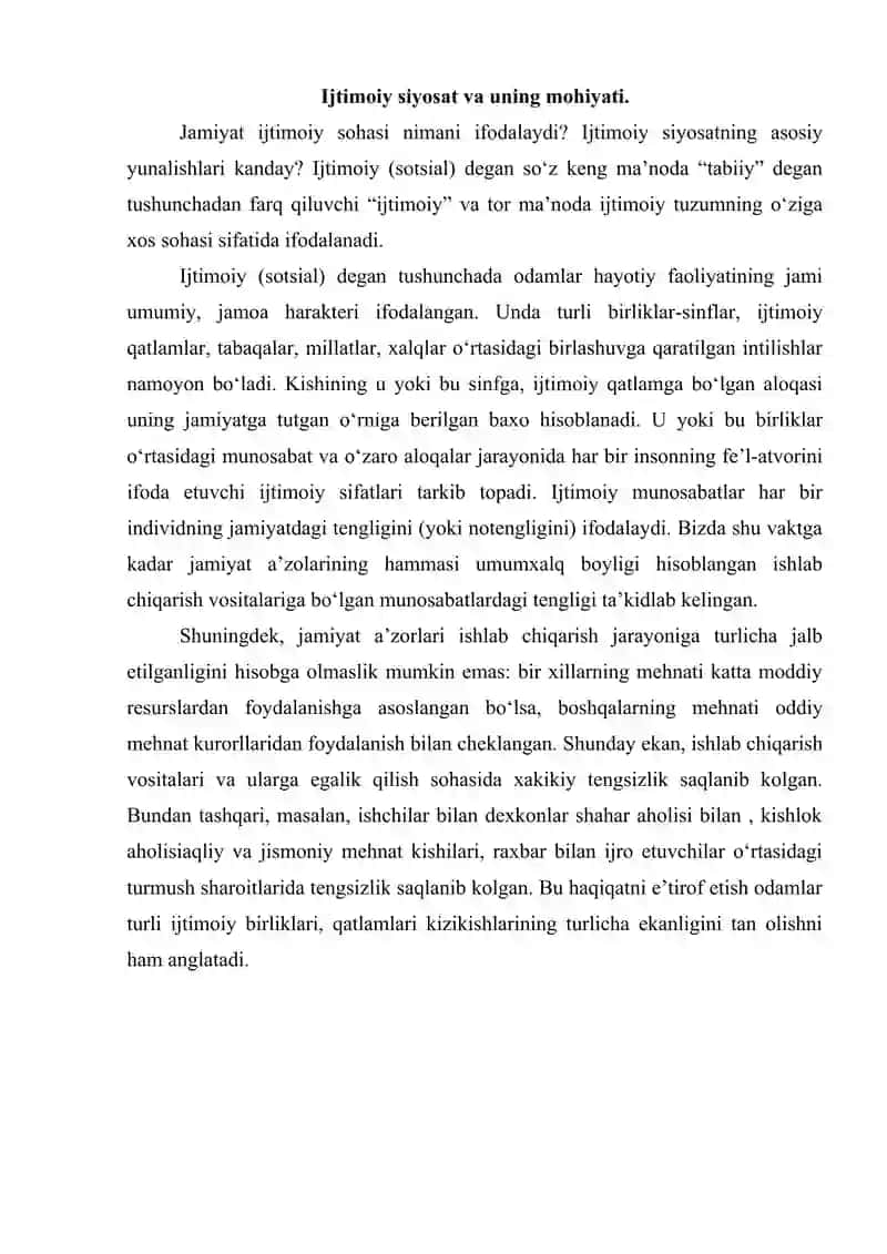 Ijtimoiy siyosat 2