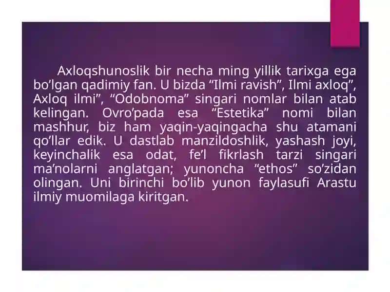 Axloqshunoslik 2