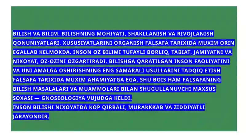 BILISH  SHAKLLARI VA DARAJALARI 2