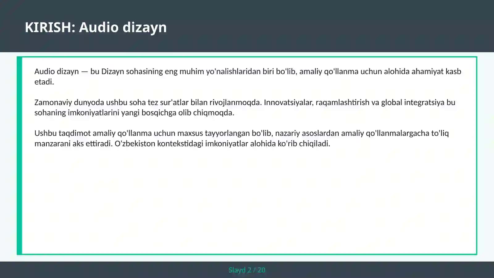 Audio dizayn 2